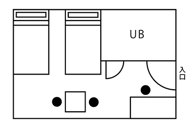 ツインルーム -コンパクトC-間取り図（一例）